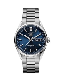 Часы Carrera Automatic, 41 мм Tag Heuer, серебряный 5551144 | blue/silver