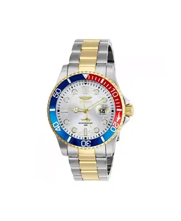 Мужские часы Pro Diver Quartz 44710 с серебристым циферблатом и тремя стрелками Invicta, золотой 22593996 | gold