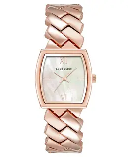 Женские часы Quartz Herringbone с браслетом из сплава под розовое золото, 26 мм Anne Klein, розовый 19246285 | rose gold-tone