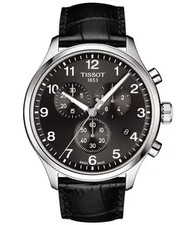 Мужские швейцарские часы Chronograph Chrono XL Classic T-Sport с черным кожаным ремешком, 45 мм Tissot, черный 5869996 | black/black