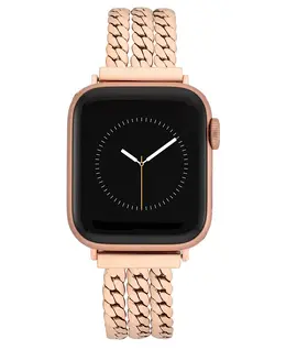 Женский браслет для Apple Watch с многорядным металлическим плетением, совместим с моделями 42 мм (только Series 1-3) и 44/45/46/49 мм (Ultra и Ultra 2) Anne Klein, розовый 16638508 | rose gold-tone