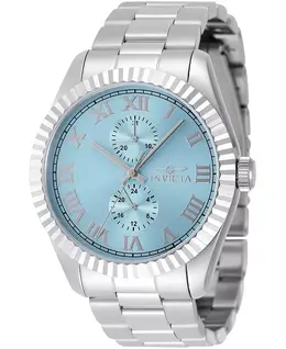 Мужские часы 48903 Specialty Quartz Multifunction с голубым циферблатом Tiffany Invicta, серебряный 22296420 | silver