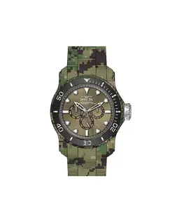 Мужские часы 47855 Pro Diver Quartz Chronograph с коричневым, серым и хаки циферблатом Invicta, зеленый 21172022 | green