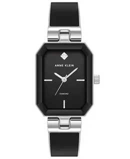 Женские кварцевые часы-браслет с эмалью и сплавом, 24 мм x 37,5 мм Anne Klein, мультиколор 16671658 | black, silver-tone