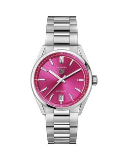 Часы Carrera, 39 мм Tag Heuer, розовый 4158639 | pink/silver