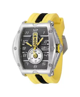 Мужские часы Invicta Racing Quartz 47383, многофункциональные, с черным, серебристым и желтым циферблатом, желтый 22858216 | yellow