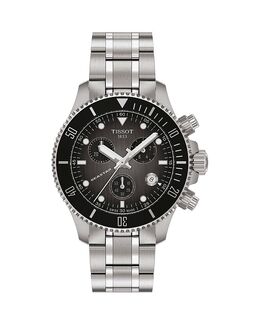 Морские часы Seastar 1000 с кварцевым механизмом и хронографом, 38 мм Tissot, черный 5627551 | black/silver