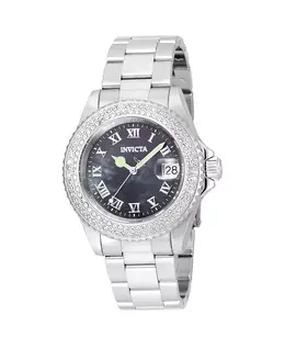 Женские часы 21711 Angel Quartz с черным циферблатом и тремя стрелками Invicta, синий 22432305 | dark blue