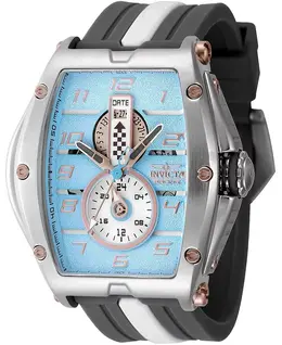 Мужские часы Invicta Racing Quartz, модель 47385, многофункциональные, с белым, серебристым, коричневым, розовым золотом и светло-голубым циферблатом, синий 22300221 | blue