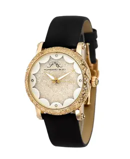 Женские часы Genevieve Topaz на кожаном ремешке, покрытые сатином Porsamo Bleu, черный 16908848 | black