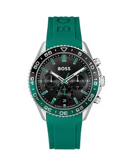 Беговые часы Chronograph, 44 мм Hugo Boss, черный 5488506 | black/green