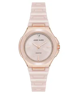 Женские кварцевые часы-браслет с розовой керамикой, 30 мм Anne Klein, мультиколор 19237866 | blush pink/rose gold-tone