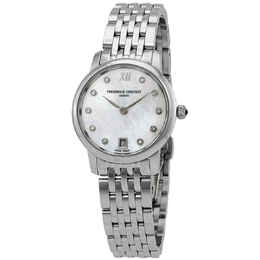 Frederique Constant fc-220mpwd1s26b Ladies Slimline Quartz Diamond Watch