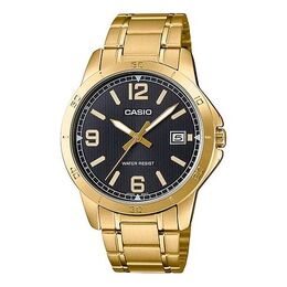 Часы Casio DRESSSeries Men's Quartzes MTP-V004G-1B Golden/ Stainless Steel Strap Mens Black Analog, черный mtp-v004g-1b2021 | black
