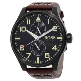 Hugo Boss Aeroliner Maxx Quartz Black Dial Mens Watch 1513079