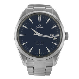 Pre-owned Omega Seamaster Aqua Terra Blue Dial Mens Watch 2502.80