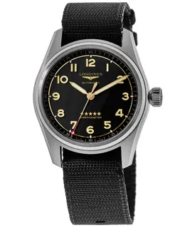 Brand New Authentic Longines Spirit Grey Dial Fabric Strap Men's Watch Model L3.811.1.53.2