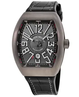 Franck Muller Vanguard Grey Dial Leather Strap Men's Watch Model V45SCBRTTGR