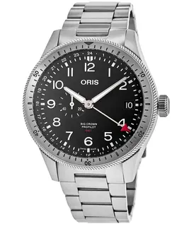 Oris Big Crown ProPilot Timer GMT Black Dial Steel Men's Watch 01 748 7756 4064-07 8 22 08
