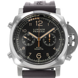 Pre-owned Panerai Luminor 1950 Chronograph Black Dial Mens Watch pam 00652