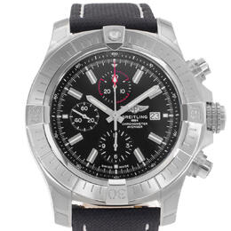 Pre-owned Breitling Super Avenger Chronograph Automatic Chronometer Black Dial Mens Watch A13375
