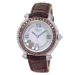 Pre-owned Chopard Happy Sport Quartz Diamond Ladies Watch 27/6817-52