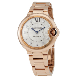 Pre-owned Cartier Ballon Bleu De Cartier Diamond Silver Dial Ladies Watch we902062