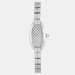 Cartier Lanieres Tonneau WJ2002W3, 18K White Gold Case with Diamond Dial, Slender 16mm Women's Watch