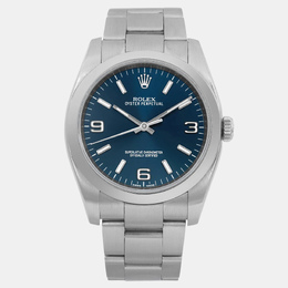 Rolex Oyster Perpetual 116000 Blue Dial Stainless Steel Women's Wristwatch