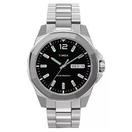 Timex Essex Avenue Mens Quartz Watch TW2U14700 - Black Dial, Silver Case