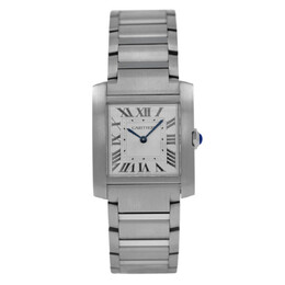 Pre-owned Cartier Tank Francaise Quartz Silver Dial Ladies Watch WSTA0074
