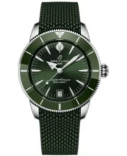 Men's Breitling Superocean Heritage B31 Automatic 40mm - AB3110361L1S1 Green Dial Rubber Strap