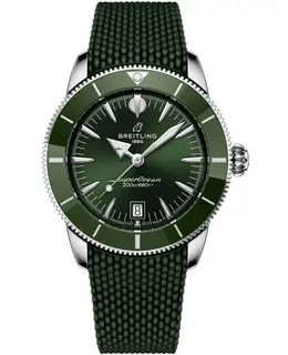 AB3111361L1S1 Breitling Superocean Heritage Men's B31 Automatic 42 Green Dial Rubber Strap Watch