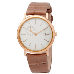 Pre-owned Piaget Altiplano Hand-Wind White Dial 18kt Rose Gold Ladies Watch G0A39105