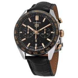 Pre-owned Tag Heuer Chronograph Automatic Black Dial Mens Watch cbn2a5a.fc6481