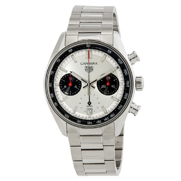 Pre-owned Tag Heuer Carrera Chronograph Automatic Silver Dial Mens Watch cbs2216.ba0041
