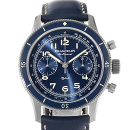 Pre-owned Blancpain Air Command Chronograph Blue Dial Mens Watch AC02-12B40-63A