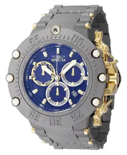 Мужские часы Subaqua Quartz 2 Hand, модель 48193, с синим, золотым и титановым циферблатом Invicta, серебряный 22858562 | silver