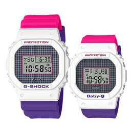 Часы Casio G-Shock & Baby-G Set 'White Purple', белый dw-5600thb-7pr&bgd-560thb-7pr | white
