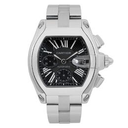 Pre-owned Cartier Roadster Chronograph Black Dial Mens Watch w62007x6