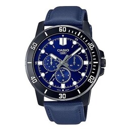 Часы Men's Casio Dress Series Classic Minimalistic Sports 45mm waterproof Strap Mens Blue Analog, синий mtp-vd300bl-2e | blue
