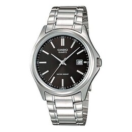 Часы Casio Waterproof Stainless Steel Strap Black DialSilver Strap Mens BlackSilver Analog, черный mtp-1183a-1a | blacksilver