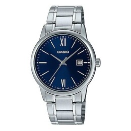 Часы Casio Dress Minimalistic Retro Analog Watch 'Silver Navy', синий mtp-v002d-2b3 | dark blue