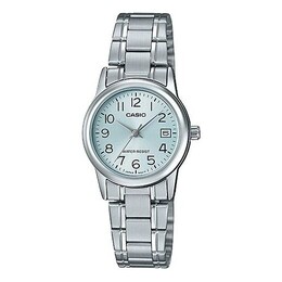 Часы Casio Quartz Stainless Steel Strap Waterproof Blue Watch Dial Blue Analog, синий ltp-v002d-2b | blue