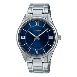 Часы Men's Casio DRESS Series Minimalistic Retro Small Business Watch Navy Blue Mens Dark Blue Analog, синий mtp-v005d-2b5 | dark blue