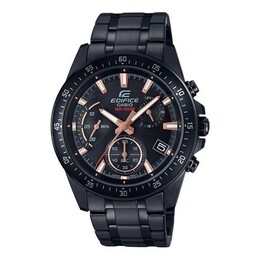Часы Casio Waterproof EDIFICE Quartz Sports Shockproof Sapphire Crystal Mens Black Analog, черный efv-540dc-1b | black