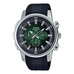 Часы Casio Dress Classic Analog Watch 'Black Green Silver', черный mtp-e505-3av | black