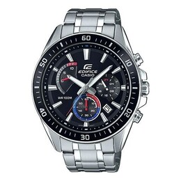 Часы Casio Quartz Waterproof EDIFICE Stainless Steel Strap Black Watch Dial Mens Black Analog, черный efr-552d-1a3v | black