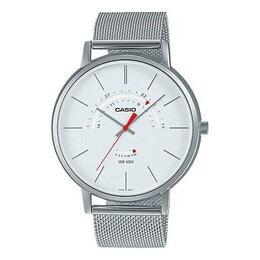 Часы Men's Casio Dress Series Waterproof Quartz White Dial 43mm Silver Stainless Steel Strap Watch Mens Analog, белый mtp-b105m-7av | default color