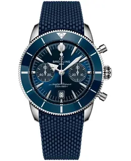 Breitling Superocean Heritage B01 Chronograph 42 Blue Dial Rubber Strap Men's Watch AB0156161C1S1